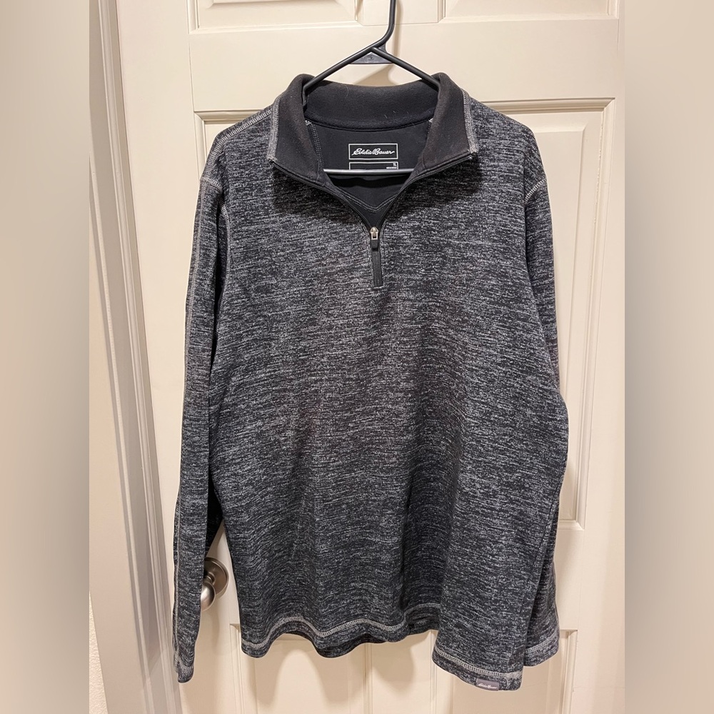 Mens Eddie Bauer radiator quarter zip Large Tall LT black. Very good condition.